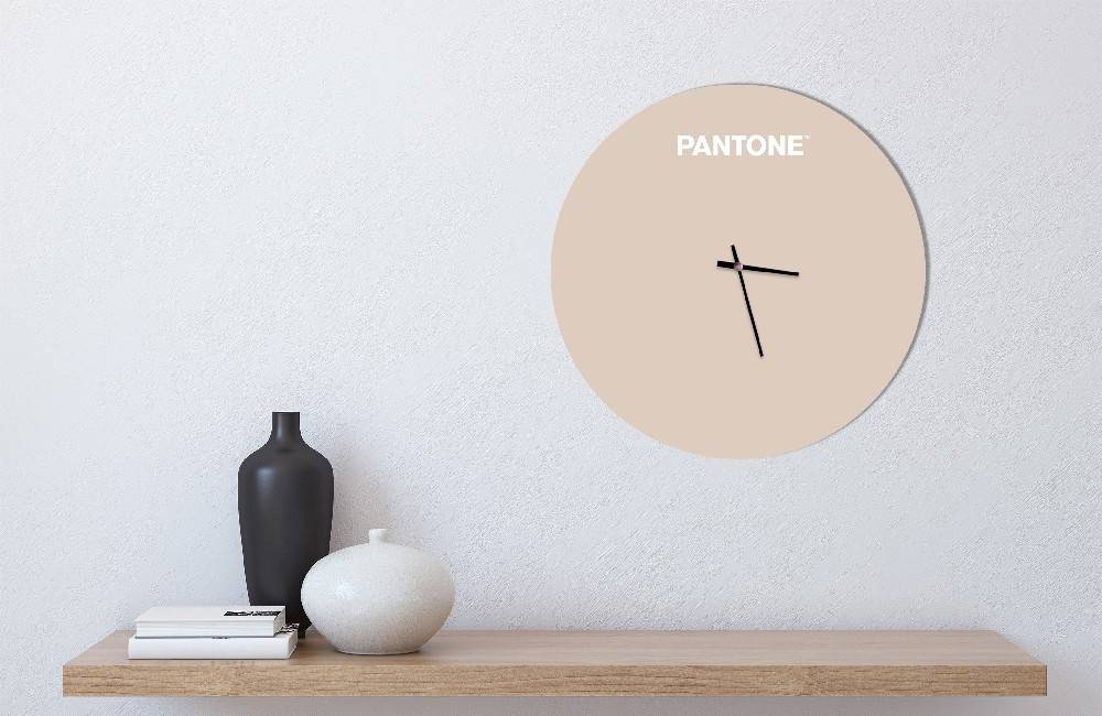 Reloj de Pared PANTONE BY HOMEMANIA HIO8681847185383 (Beige y Blanco - Metal)