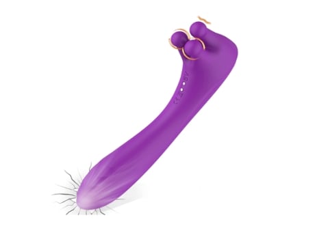 Vibrador de Clítoris con Trío de Nubs of Care Gcom Spot Vibrator Innovador Estimulador de Clítoris Giratorio 9 Modos de Placer Púrpura BISBISOUS