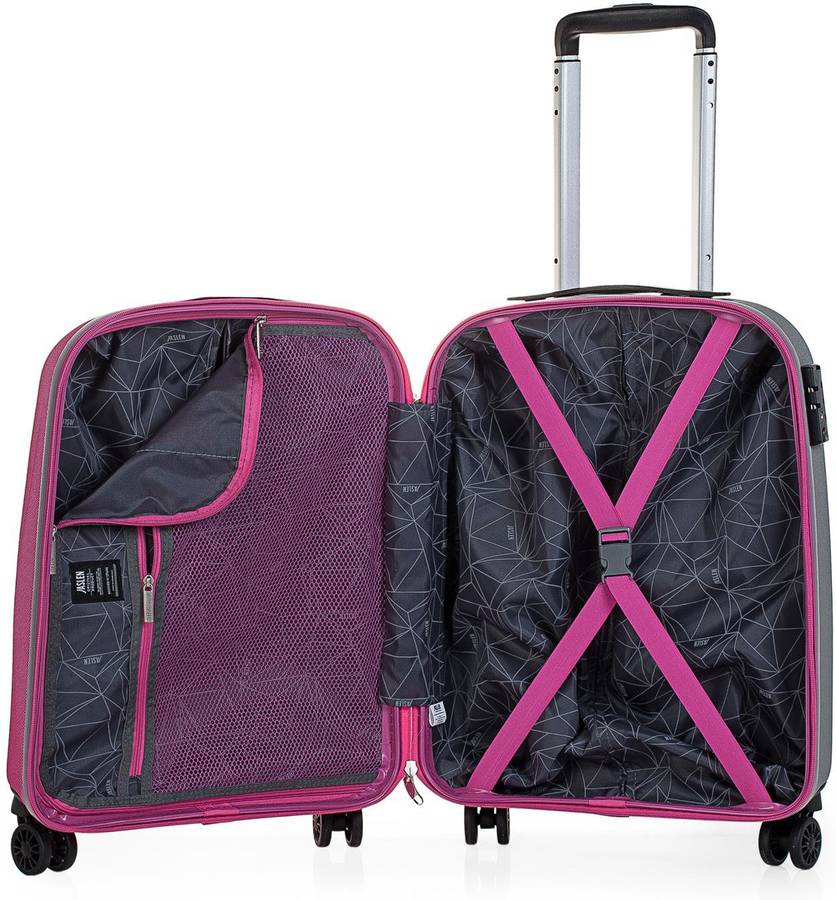 Maleta de Viaje JASLEN 4 Ruedas Trolley ABS (Cabina - 35 L - Rosa)