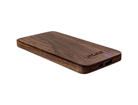 Power Bank Externa Polímero Litio INLINE Madera Marrón