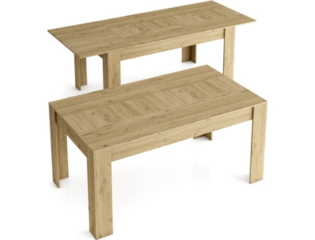 Mesa De Comedor skraut home 140cm extensible 200cm naturale aglomerado 140200x90x46 140 200 904 1404 761