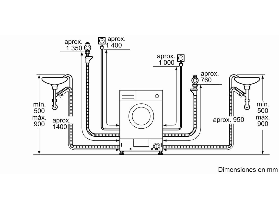 Lavadora secadora integrable Balay 7 kg / 1.200 rpm - 3TW777B