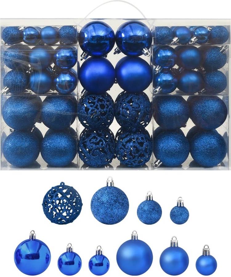 Bolas de Navidad VIDAXL Azul (100 un - 3/4/6 cm)