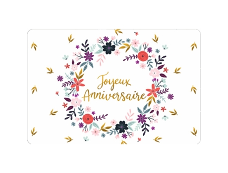 Tarjeta doble KIUB Des Plumes Et Des Fleurs Joyeux Anniversaire