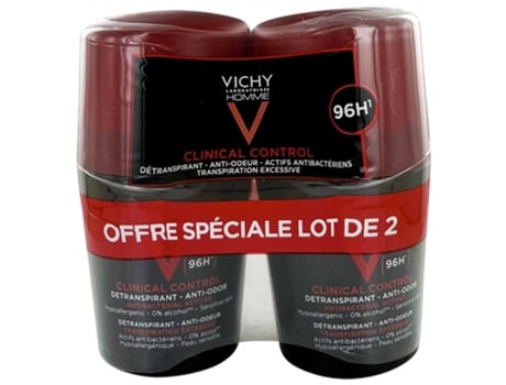 Vichy Homme Desodorante Clinical Control 96h Roll-on 2x50ml