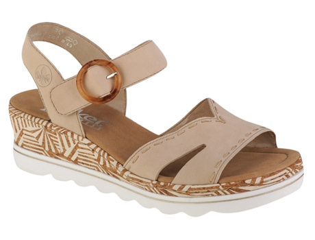 Sandalias Mujer RIEKER (39 - Cuero Sintético - Beige)