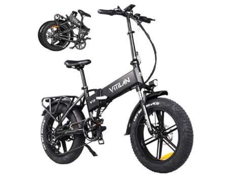 Bicicleta eléctrica VITILAN V3 750W Motor sin escobillas Alcance de 45 millas Shimano 7 velocidades negro