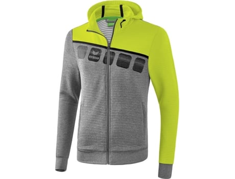 Chaqueta Entrenamiento con Capucha ERIMA (Gris y Amarillo y Negro - M)