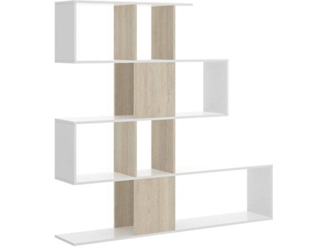 Liquidatodo ® Estanteria de 4 huecos moderna y barata 145 cm en blanco brillo natural mueble