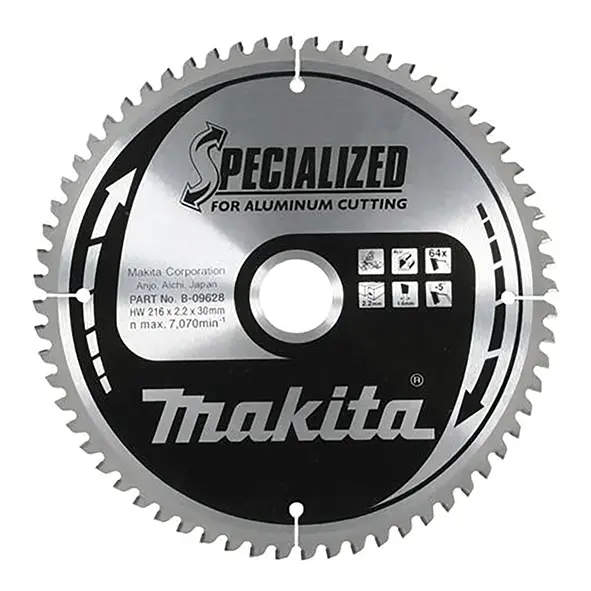 Disco Acolchado Specialized Aluminio Ø165Mm 60Dientes MAKITA B-33233