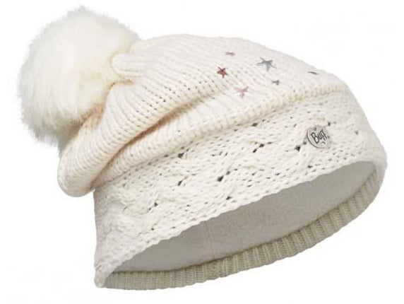 Buff Knitted Gorro de punto para niñas sombrero hombre blanco esquí tamaño unico