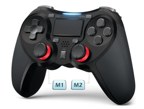 Controlador Ps4 Controladores de Gamepad Inalámbricos Compatible con Altavoz Incorporado Pro/Slim Stereo Headphone Jack Pad Multitáctil Negro BISBI...