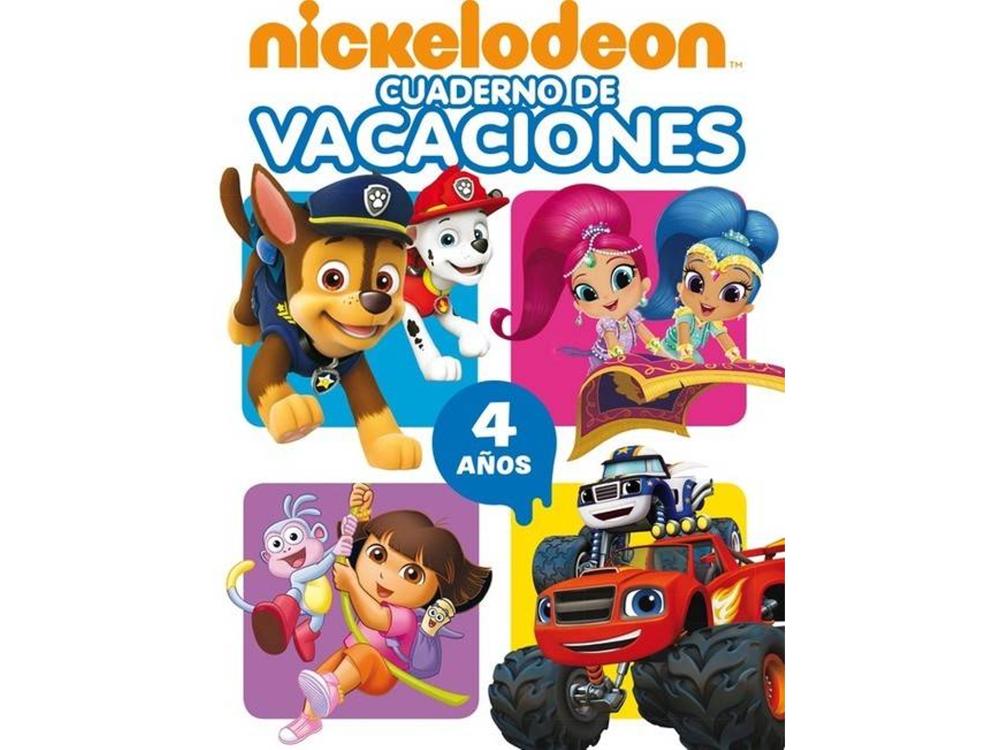 Libro Cuaderno Vacaciones 4 Años Nickelodeon de Varios Autores