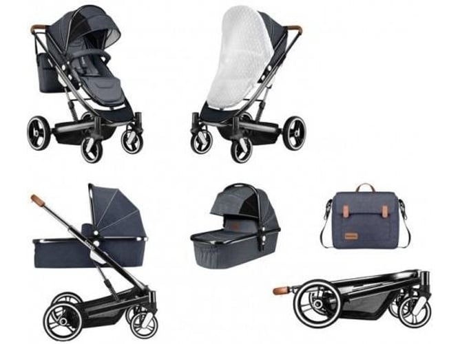 Carrito de Bebé Individual LIONELO 2 In 1 Com Alcofa Rígida Mari Graphite Gris