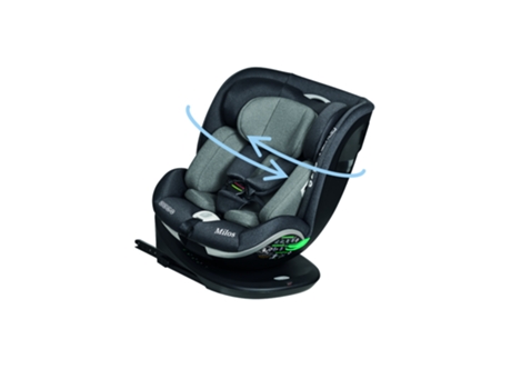 Silla de Coche Giratoria 360º Milos I-Size con Isofix 40-150 cm 0.36 kg Aprox. 0-12 Años MS