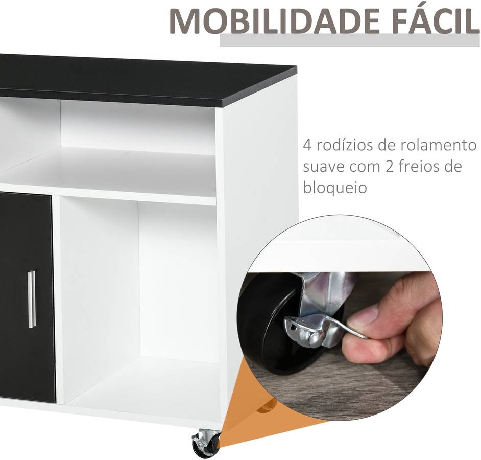 Mueble Archivador Homcom negro 100x35x65 cm melamina armario auxiliar multiusos con estantes y cajones 100 35 65