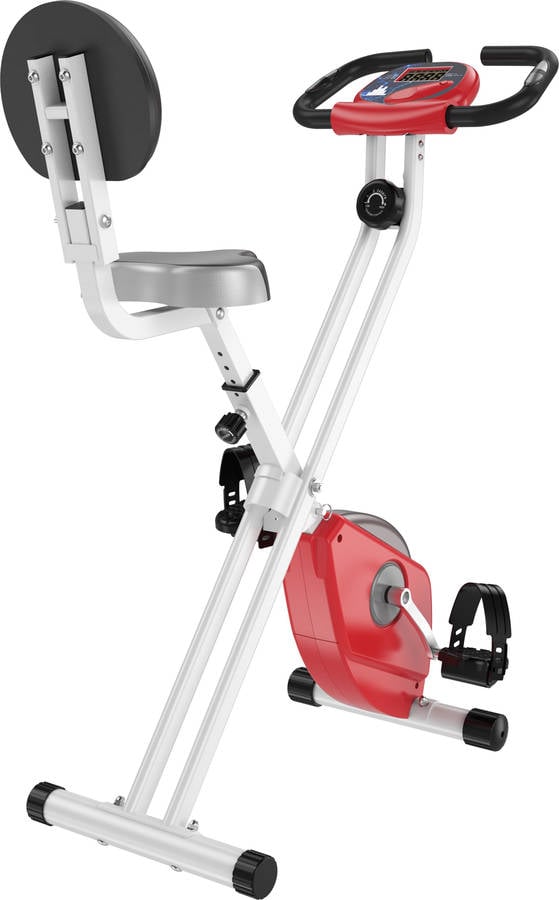 Bicicleta Estática HOMCOM Pegable (Rojo - 43x97x109cm)