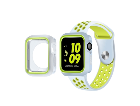 Kit de funda de correa Military DoubleColor SportyStyle para Apple Watch Series 9 Aluminio - 41 mm - Gris / Verde