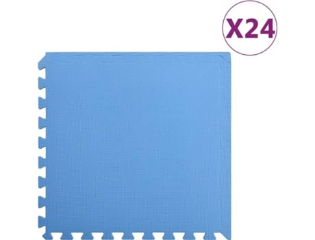 Esterilla De Ejercicio puzzle 24 piezas vidaxl azul 864 eva