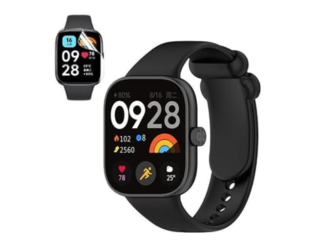 Kit Brazalete SmoothSilicone y Película de Hidrogel PHONECARE para Xiaomi Redmi Watch 4 - Negro