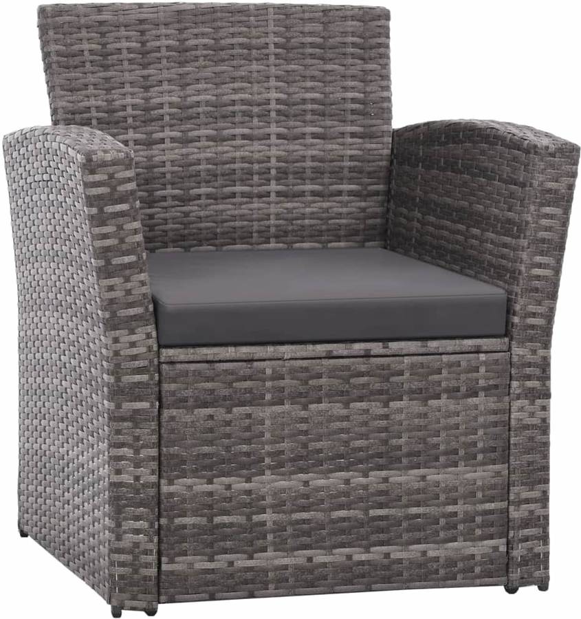 Conjunto De Exterior vidaxl 8 piezas gris set muebles 4 pzas y cojines almohadones