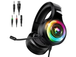 Auriculares Gaming ENKES Auriculares RGB Ps4/Ps5 Nintendo Switch Xbox One Auriculares Controlador de 50 mm Sonido envolvente y par de micrófonos de auriculares HD de 360°