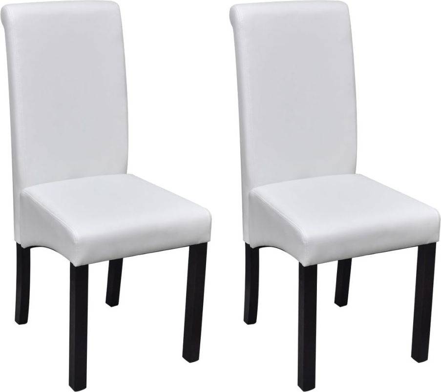 Conjunto 2 Sillas de Comedor VIDAXL 241728 Cuero Artificial Blanco