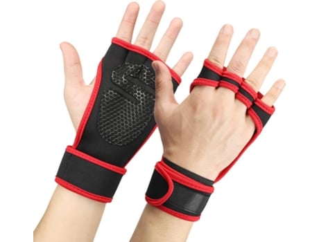 Guantes para Musculación ATRUMS De levantamiento de pesas antideslizantes FS-002 Rojo