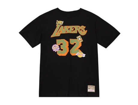 Camiseta MITCHELL & NESS Los Angeles Lakers Nba Script Magic Negro (M)