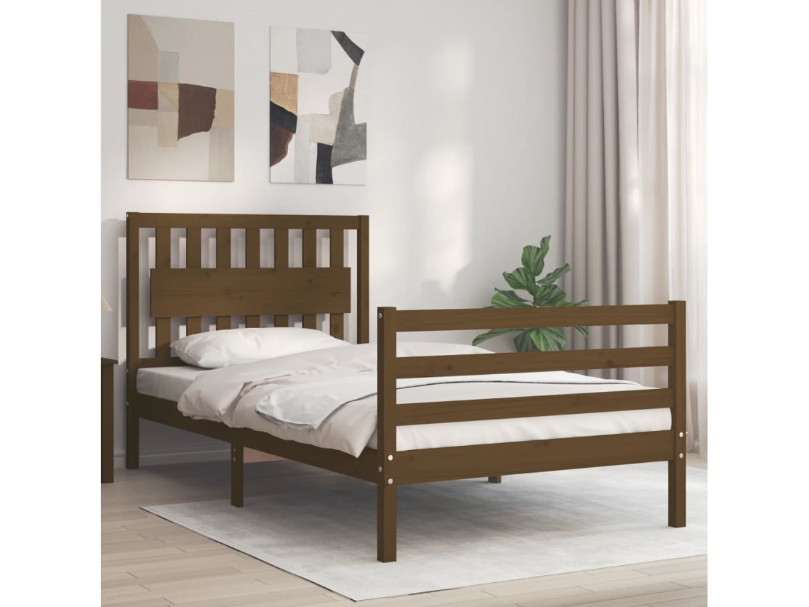 Maison Exclusive Estructura cama metal con cabecero y estribo