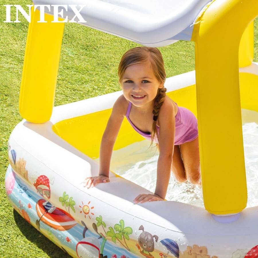 Piscina Hinchable VIDAxL con Parasol 157x157x122 cm