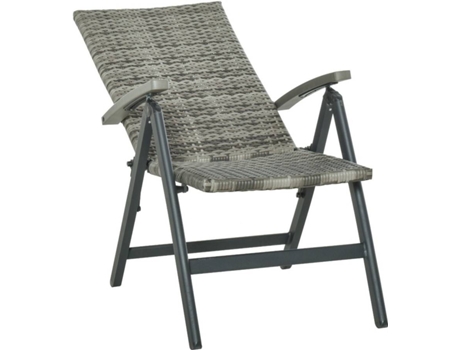 Outsunny Silla Plegable de con 5 posiciones reclinable aluminio para terraza exterior carga 160 kg 59x68x107