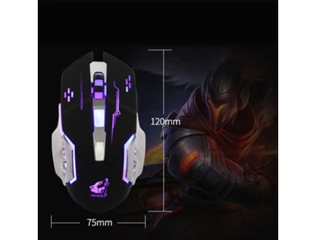 Pro Gamer Gaming Mouse ergonómico óptico USB con cable de 4000DPI UNBRAND