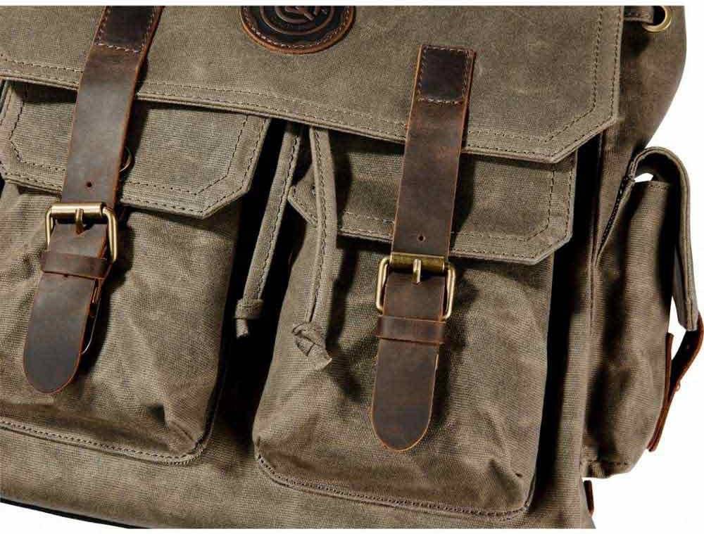 Bolsa De Moto QBAG Lateral Canvas Retro Marrón (15l)