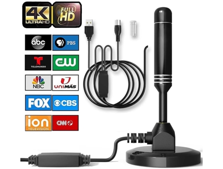 Antena de TV para Smart TV Interior Exterior 4K 1080P HD Antena digital para canales locales VENISYMLIS