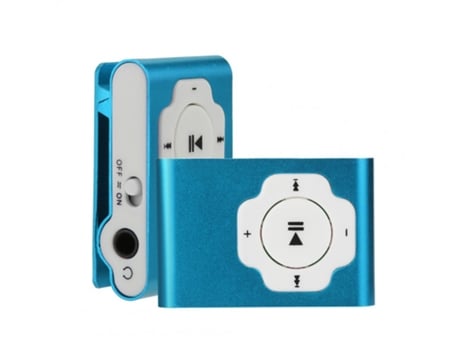 Lector MP3 Mini Cubo Player Support Tf-Card/Micro SD Recargable Portable Key Music Player con Meatal Clip Blue