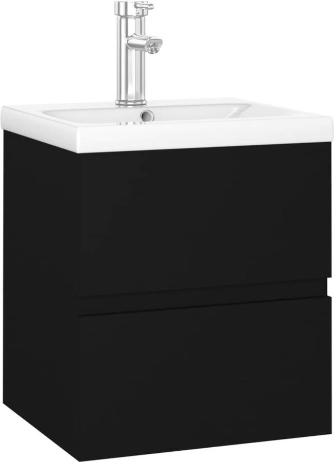 Mueble Lavabo Negro madera contrachapada vidaxl armario empotrado 3071622 41x38.5x45