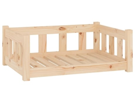 Cama para perros madera maciza de pino 75.5x55.5x28 cm VIDAXL