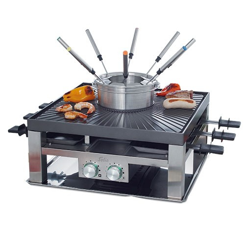 Solis Combi Grill 3 in 1 796 parrilla electrica parilla foundue y raclette set cocina gourmet 8