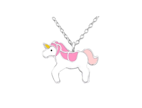 Collar colgante de unicornio de plata esterlina infantil