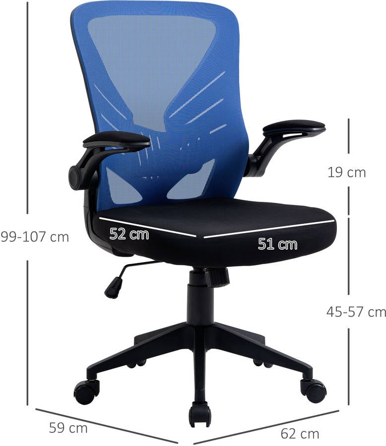 Silla de Escritorio Operativa VINSETTO 921-521BU Azul (Brazos Fijos - Nylon)