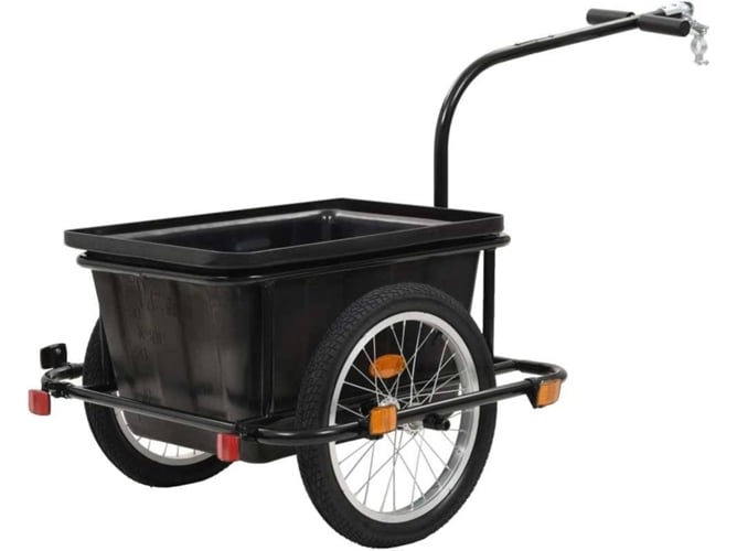 Remolque De Carga para bicicletas negro 50 l vidaxl caravana carretilla carrito remolcar acero y 150kg