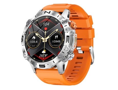 Smartwatch OHPA K59 tela conversa música tempo 1.43 multi-esporte laranja