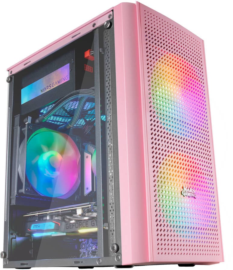 Caja PC MARS GAMING MC300P (Mini ATX Tower - Rosa)