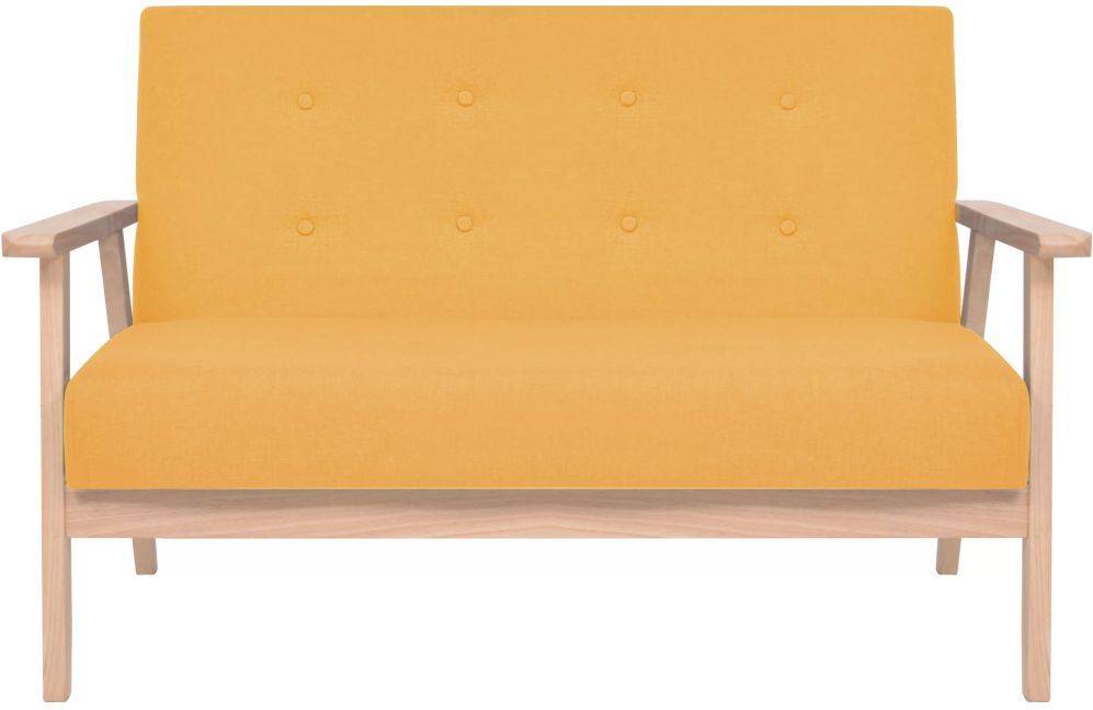 Sofá Amarillo VIDAXL (2 Plazas - Tejido - 113.5x67x73.5cm)