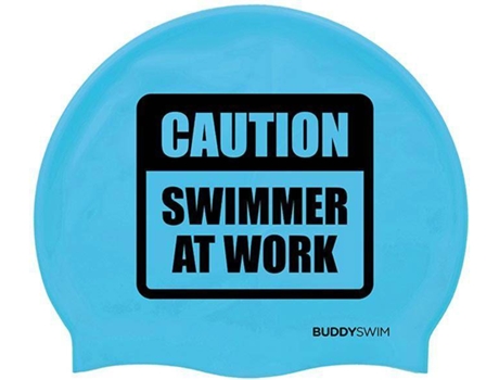 Gorra de Natación Unisexo BUDDYSWIM Caution Swimmer At Work (Tamaño Unico)