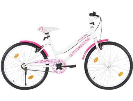 Bicicleta Infantil Vidaxl blanco y rosa edad 8 24