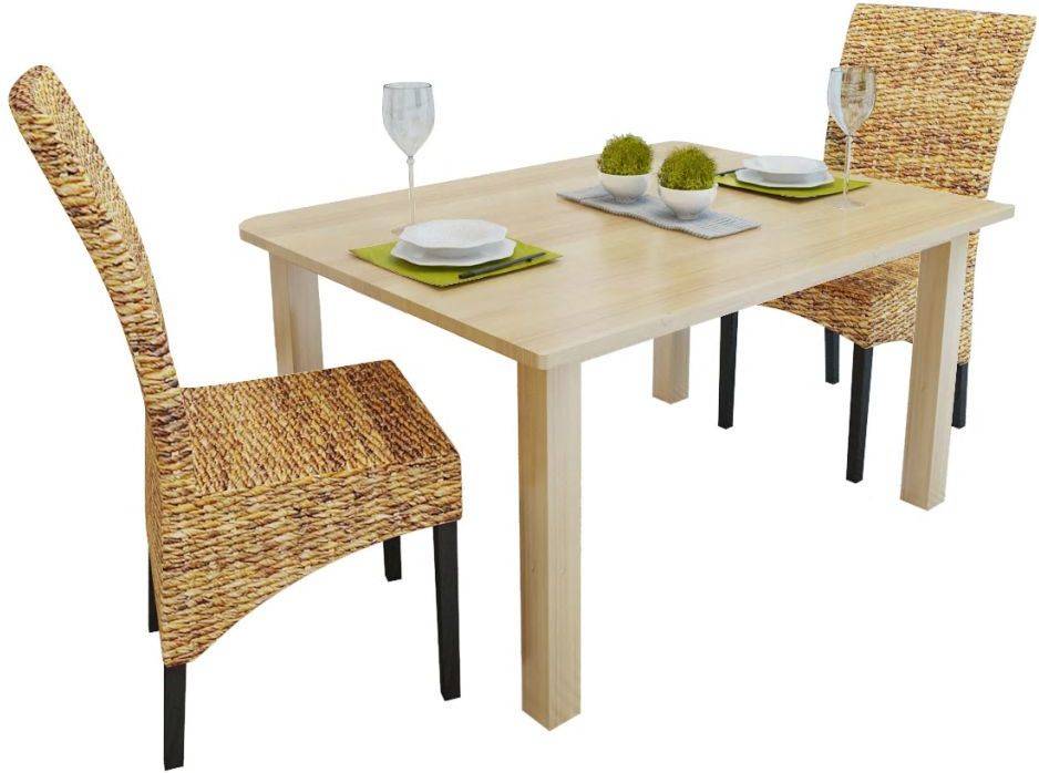 Juego De Sillas vidaxl 2 4 o 6 – muebles hechos mano abaca natural piezas color comedor unidades negras conjunto 243234