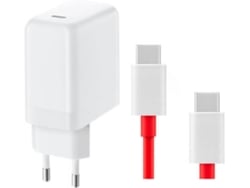 Kit Cargador Warp Charge y Cable de Carga PHONECARE para OnePlus 8T (65W - USB-C - Blanco y Rojo)