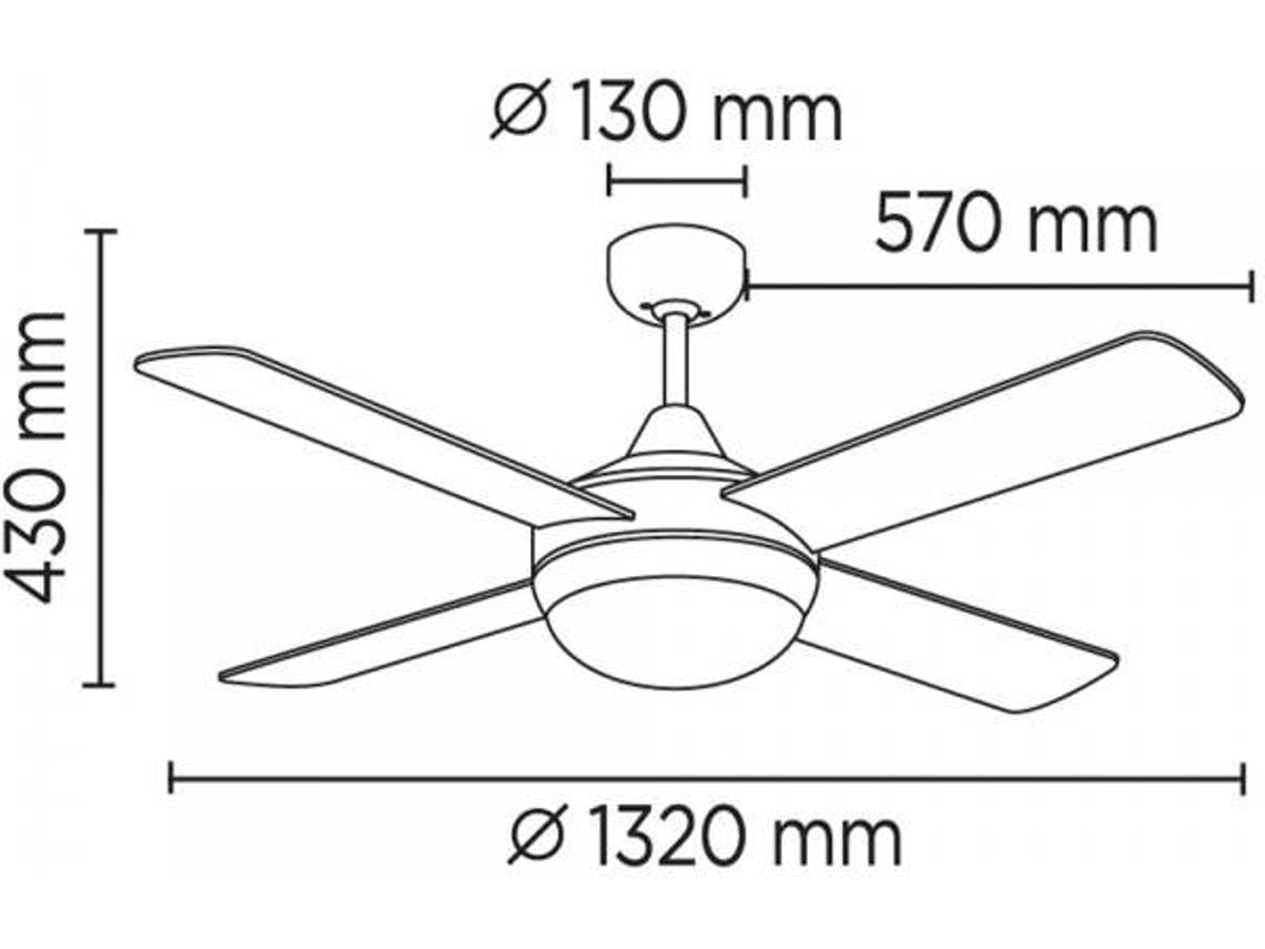 Ventilador de techo con luz. Wonderlamp 